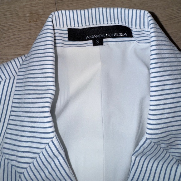 NWT Amanda and Chelsea Blue and White Stripped Suit Set Small/6 - Picture 5 of 11